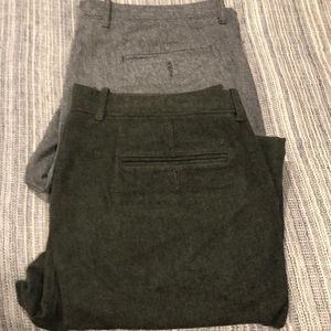 Two pairs (green and gray) JCREW 770 Straight 34/32